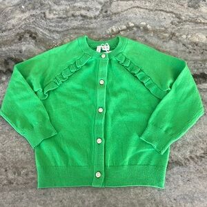 NWT JANIE AND JACK GREEN RUFFLE SWEATER CARDIGAN